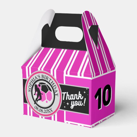 Football Birthday Party, Football Girl Player  Bedankdoosjes (Voorkant Zijde)