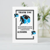 Football Birthday Party, Football Girl Player  Bedankkaart (Staand voorkant)