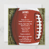 Football Birthday Party  Green Grunge Kaart (Achterkant)