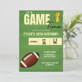 Football Birthday Party Invitation Kaart (Staand voorkant)