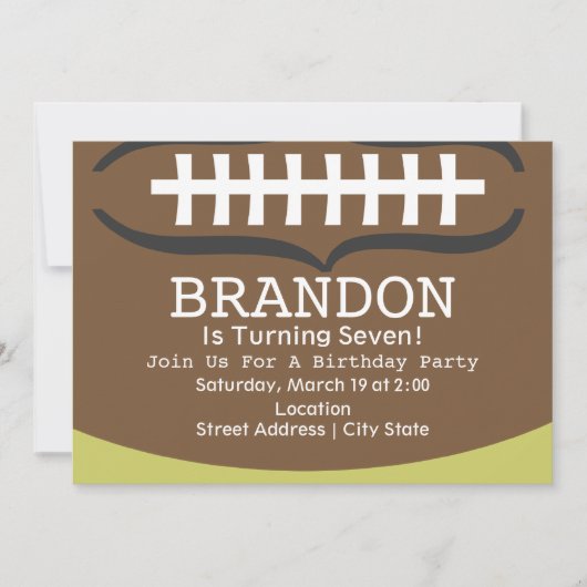 Football Birthday Party Invitation Kaart (Voorkant)