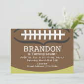 Football Birthday Party Invitation Kaart (Staand voorkant)