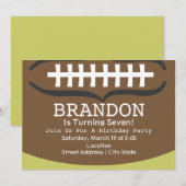 Football Birthday Party Invitation Kaart (Voorkant / Achterkant)