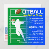 Football Birthday Party Invitation Kaart (Voorkant / Achterkant)