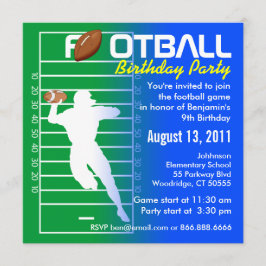 Football Birthday Party Invitation Kaart