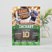 Football Birthday Party Invitation Kaart (Staand voorkant)