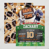 Football Birthday Party Invitation Kaart (Voorkant / Achterkant)