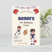 Football Birthday Party Invitation Kaart (Staand voorkant)