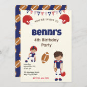 Football Birthday Party Invitation Kaart (Voorkant / Achterkant)
