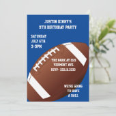 Football Birthday Party Invitation Kaart (Staand voorkant)