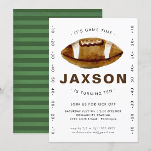 Football Birthday Party Invitation Kaart