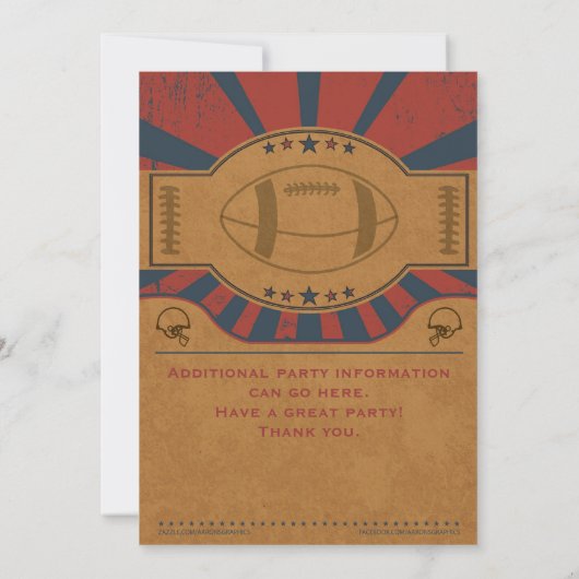  Football Birthday Party Invitation Kaart (Achterkant)