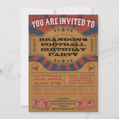 Football Birthday Party Invitation Kaart (Voorkant)
