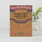  Football Birthday Party Invitation Kaart (Staand voorkant)
