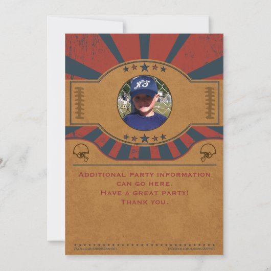  Football Birthday Party Invitation Kaart (Achterkant)