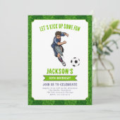 Football Birthday Party Invitation Kaart (Staand voorkant)
