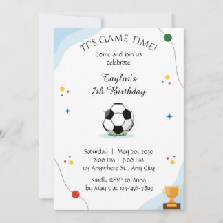 Football Birthday party Invitation template digite Kaart