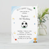 Football Birthday party Invitation template digite Kaart (Staand voorkant)