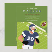 Football Birthday Party Kaart (Voorkant / Achterkant)