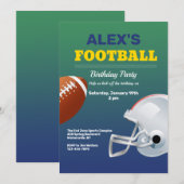 Football Birthday Party Kaart (Voorkant / Achterkant)