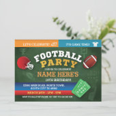 Football Birthday Party nodigt uitnodigingen uit t (Staand voorkant)