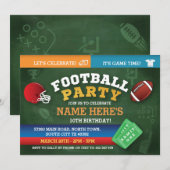 Football Birthday Party nodigt uitnodigingen uit t (Voorkant / Achterkant)