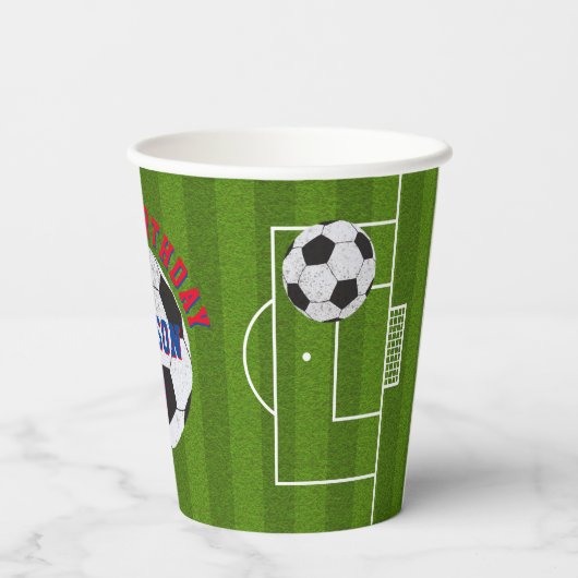 Football Birthday Party Papieren Bekers (Achterkant)