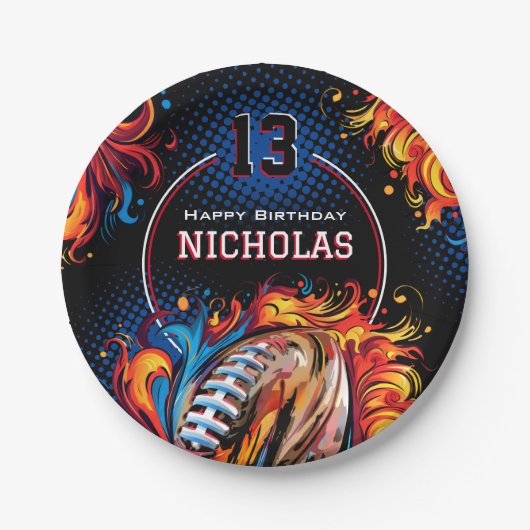 Football Birthday Party Papieren Bordje (Voorkant)