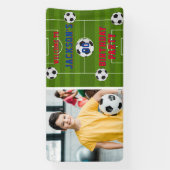 Football Birthday Party Photo Spandoek (Verticaal)