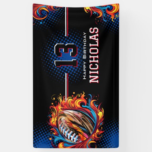 Football Birthday Party Spandoek (Verticaal)