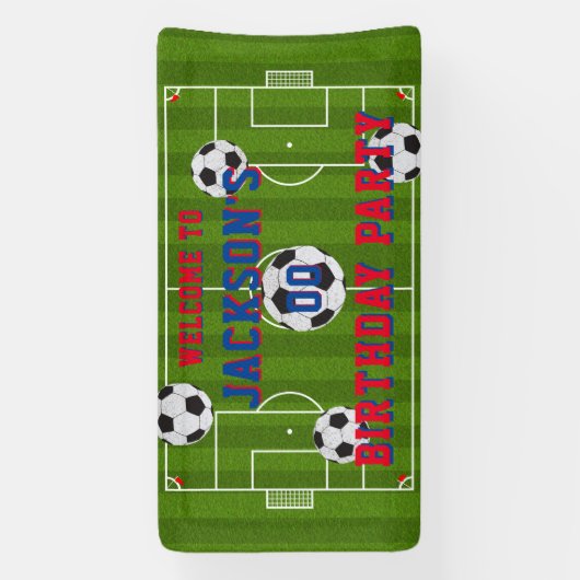 Football Birthday Party Spandoek (Verticaal)