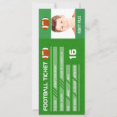 Football Birthday Party voegt foto Ticket Entrance Kaart (Voorkant)