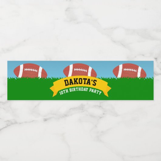 Football Birthday Party Waterfles Etiket (Enkel label)