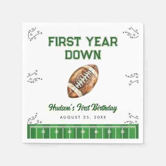 Football Birthday Party Welcome Sign Servet (Voorkant)