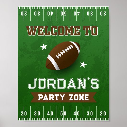 Football Birthday Party Welkomstwoord Poster Decor (Voorkant)