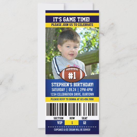 Football Birthday Photo Template Kaart (Voorkant)