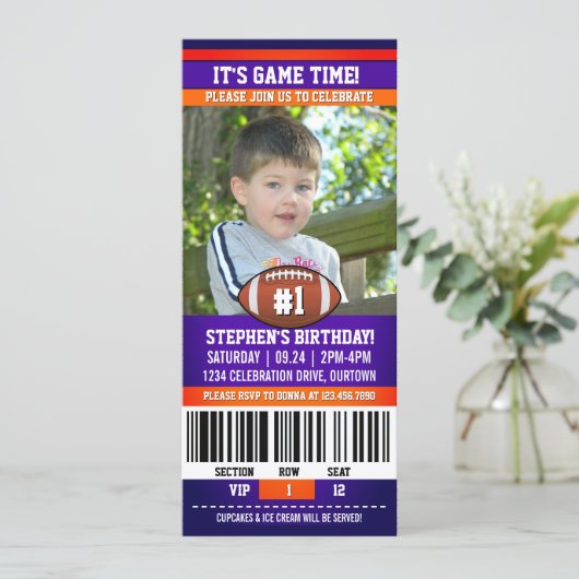 Football Birthday Photo Template Kaart (Staand voorkant)