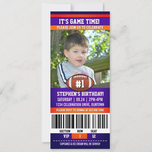 Football Birthday Photo Template Kaart (Voorkant)