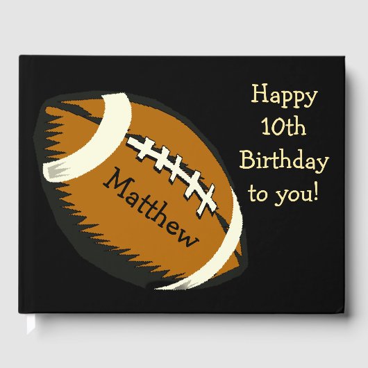 Football Birthday Sports Guest Book Gastenboek (Voorkant)