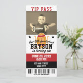 Football Birthday Ticket Invitation Kaart (Staand voorkant)