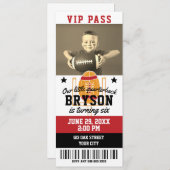 Football Birthday Ticket Invitation Kaart (Voorkant / Achterkant)