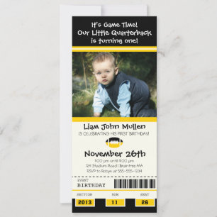 Football Birthday Ticket Kaart