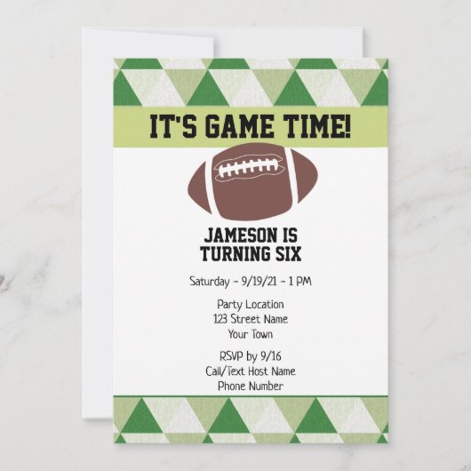 Football Birthday Uitnodiging (Voorkant)