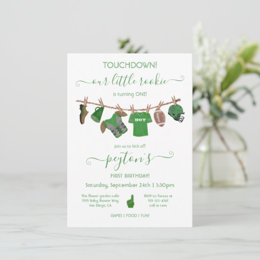 Football - Birthday - uitnodiging (Staand voorkant)