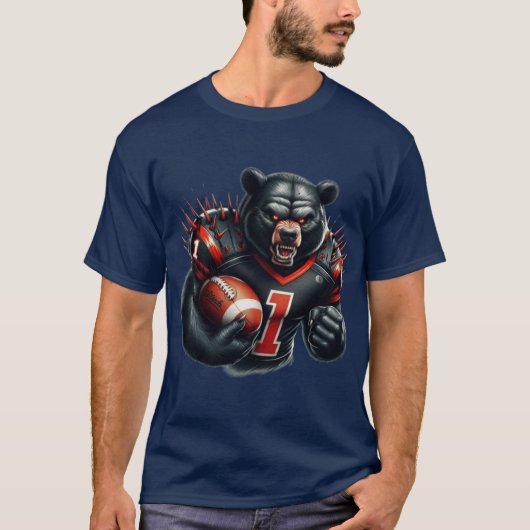 Football Black Bear T-shirt (Voorkant)