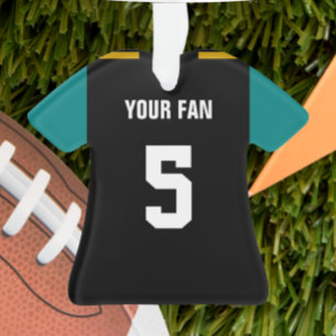 Football Black, Blauwgroen & Gold Jersey Ornament