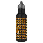 Football Black en Brown Sports Water Bottle Waterfles (Rechts)