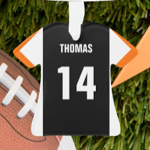 Football Black, Oranje & White Jersey Ornament