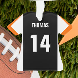 Football Black, Oranje & White Jersey Ornament