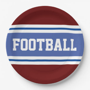 FOOTBALL Blauw Diep Rood Wit Racing Stripes Papieren Bordje